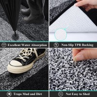 Vaukki Indoor Doormat Entryway Door Rug Non Slip Absorbent Mud Trapper Mats Lowprofile Inside Floor Mats Soft Machine Washab