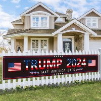 Probsin Trump 2024 Banner 120 X 20 Decorations Take America Back Yard Sign Flag Party Supplies American Flag Images Photo Ba