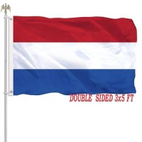 3X5 Netherlands Flag Outdoor Netherland Dutch Flags Double Sided Vivid Color Holland Holanda Country Flag Banner Heavy Duty 210D Nylon Cloth With 2 Brass Grommets 4 Rows Of Stitches