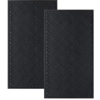 Matall Door Mat Outside Entrance 2 Pack Black Front Door Mat Outdoor Welcome Matt Drain Away Water Heavy Duty Mat For Front B