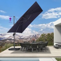 Purple Leaf 115 X 115 Telescopic Patio Umbrella Outdoor Cantilever Umbrella Square Up Down Lifting Offset Umbrella With 360