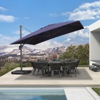 Purple Leaf 115 X 115 Telescopic Patio Umbrella Outdoor Cantilever Umbrella Square Up Down Lifting Offset Umbrella With 360