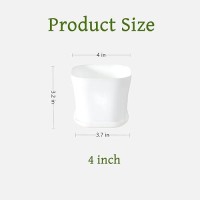 Bisenwin Small Pots For Plants 4 Inch Plant Pot Indoor Square Mini Plastic Flower Pots Outdoor For Garden White5Pcs 4 Inch