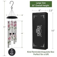 Memorial Wind Chimes For Loss Of Loved One - Pink Rose Wind Chimes For Outside  Sympathy Gifts For Remembrance Of Mother And Father Windchimes In Memory Of Loved One