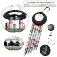 Memorial Wind Chimes For Loss Of Loved One - Pink Rose Wind Chimes For Outside  Sympathy Gifts For Remembrance Of Mother And Father Windchimes In Memory Of Loved One