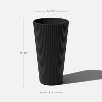 Veradek Demi Series Tall Planter For Porch  Patio  Backyard | Durable Plastic-Concrete Material | Modern D?Cor For Tall Plants  Grasses