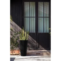 Veradek Demi Series Tall Planter For Porch  Patio  Backyard | Durable Plastic-Concrete Material | Modern D?Cor For Tall Plants  Grasses