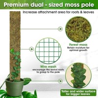 Duspro 59 Flat Mesh Moss Poles For Climbing Plants Monstera Flat Stacks For Tall Plant With Real Moss Moss Pole For Indoor Plant