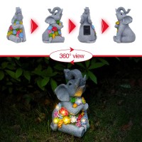 Richie Womens Gifts Solar Statues For Garden Decor Outdoor Elephant Sculptures For Clearance Lights For Outside Lawn Ornaments