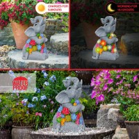 Richie Womens Gifts Solar Statues For Garden Decor Outdoor Elephant Sculptures For Clearance Lights For Outside Lawn Ornaments