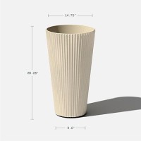 Veradek Demi Series Tall Planter For Porch  Patio  Backyard | Durable Plastic-Concrete Material | Modern D?Cor For Tall Plants  Grasses