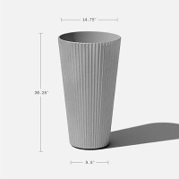 Veradek Demi Series Tall Planter For Porch  Patio  Backyard | Durable Plastic-Concrete Material | Modern D?Cor For Tall Plants  Grasses