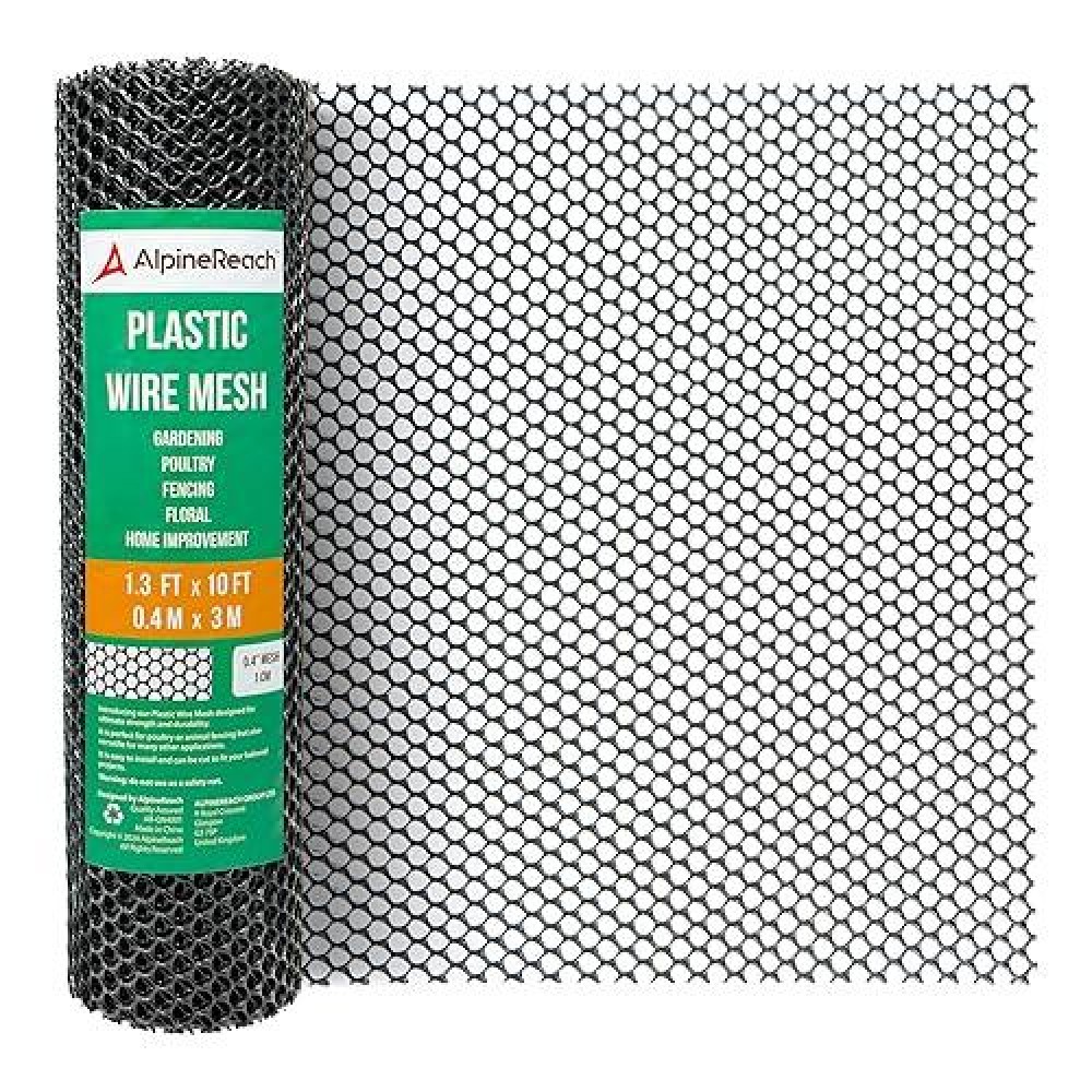 Alpinereach Plastic Wire Rigid Mesh 13Ft X 10Ft 157 X 120 Fence Roll Ideal For Poultry Dogs Rabbit Barrier Gardeni