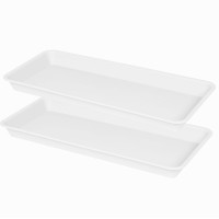 Vuwez 2 Pack Of Plastic Plant Tray Saucer Rectangular 17 18 Inch Plant Trays Saucers For Indoors Outdoor Plant Water Drip Tray