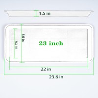 Vuwez 2 Pack Of Plastic Plant Tray Saucer Rectangular 24 Inch  Plant Trays Saucers For Indoors Outdoor  Plant Water Drip Tray For Flower Pot  Windowsill Plant Tray (8 X 24''  Cream White)