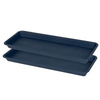 Vuwez 2 Pack Of Plastic Plant Tray Saucer Rectangular 30 Inch Plant Trays Saucers For Indoors Outdoor Plant Water Drip Tray Fo