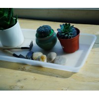 Vuwez 6 Pack Of Plastic Plant Tray Saucer Rectangular Plant Trays Saucers For Indoors Outdoor Plant Water Drip Tray For Flower