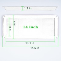 Vuwez 2 Pack Of Plastic Plant Tray Saucer Rectangular 14 Inch  Plant Trays Saucers For Indoors Outdoor  Plant Water Drip Tray For Flower Pot  Windowsill Plant Tray (6.8 X 14.5''  Cream White)