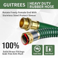 Guitrees 50Ft 58 Heavyduty Rubber Garden Hose 200Psi Working 1000Psi Burst Hotcold Water Fivelayered Braiding For Dur