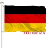 Double Sided German Germany Flag 3X5 Ft Outdoor Vivid Color 3 X 5 German Country Flag Heavy Duty 210D Nylon Cloth With 2 Brass Grommets