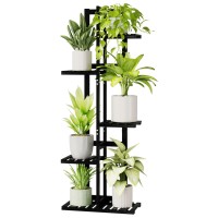 Bamworld Plant Stand Indoor 5 Tier Bamboo Corner Plant Shelf For Multiple Plants Small Tiered Flower Stand For Window Garden Ba