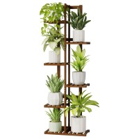 Bamworld Plant Stand Indoor 6 Tier Bamboo Corner Plant Shelf For Multiple Plants Tall Tiered Flower Stand For Window Garden Ba