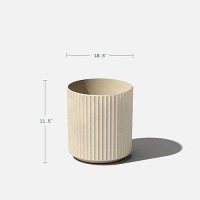 Veradek Demi Series Round Planter For Porch  Patio  Backyard | Durable Plastic-Concrete Material | Modern D?Cor For Tall Plants  Flowers