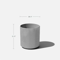 Veradek Demi Series Round Planter For Porch  Patio  Backyard | Durable Plastic-Concrete Material | Modern D?Cor For Tall Plants  Flowers