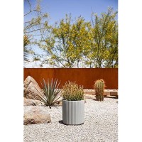 Veradek Demi Series Round Planter For Porch  Patio  Backyard | Durable Plastic-Concrete Material | Modern D?Cor For Tall Plants  Flowers