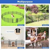 Adavin 24 Inh Garden Fence With Gate 14 Panels Heavy Duty Iron Metal Animal Barrier Fence Camping Fence Garden Fences And B