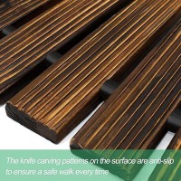 Reliancer 12 Wooden Garden Pathway Outdoor Roll Out Cedar Straight Walkway Patio Path Decorative Garden Boardwalk Walkways Weat