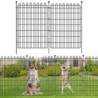 10 Panels No Dig Dog Fence Outdoor With Gate For Yard 40In H X 236Ft L Decorative Garden Fence Animal Barrier Rustproof M