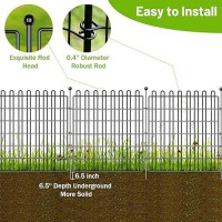 10 Panels No Dig Dog Fence Outdoor With Gate For Yard 40In H X 236Ft L Decorative Garden Fence Animal Barrier Rustproof M