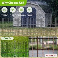 10 Panels No Dig Dog Fence Outdoor With Gate For Yard 40In H X 236Ft L Decorative Garden Fence Animal Barrier Rustproof M