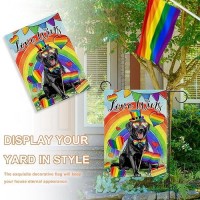 Covido Love Wins Rainbow Black Labrador Dog Decorative Garden Flag Lgbtq Pet Heart Pride Month Yard Outside Decorations Gay Le