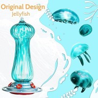 Hummingbird Feeders For Outdoors 28 Fluid Ounces Hand Blown Glass Hummingbirds Feeder With Ant Moat Hook Garden Backyard Decor