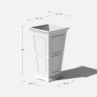 Veradek Fairmont Tall Plastic Planter - Large Outdoor Planter For Front Porch | Crack Resistant All-Weather Use | Classic Estate Design For Tall Plants  Flowers  Trees