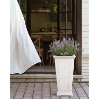 Veradek Fairmont Tall Plastic Planter - Large Outdoor Planter For Front Porch | Crack Resistant All-Weather Use | Classic Estate Design For Tall Plants  Flowers  Trees