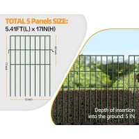 Kyate 5Pcs Garden Fencing Animal Barrier 54Ftl X 17Inh No Dig Fence Panels 125 Grip Rustproof Dog Digging Fence Barrier