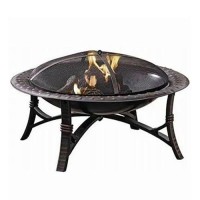 Four Seasons Courtyard Outdoor Fire Pit With Safety Screen And Fire Grate 35