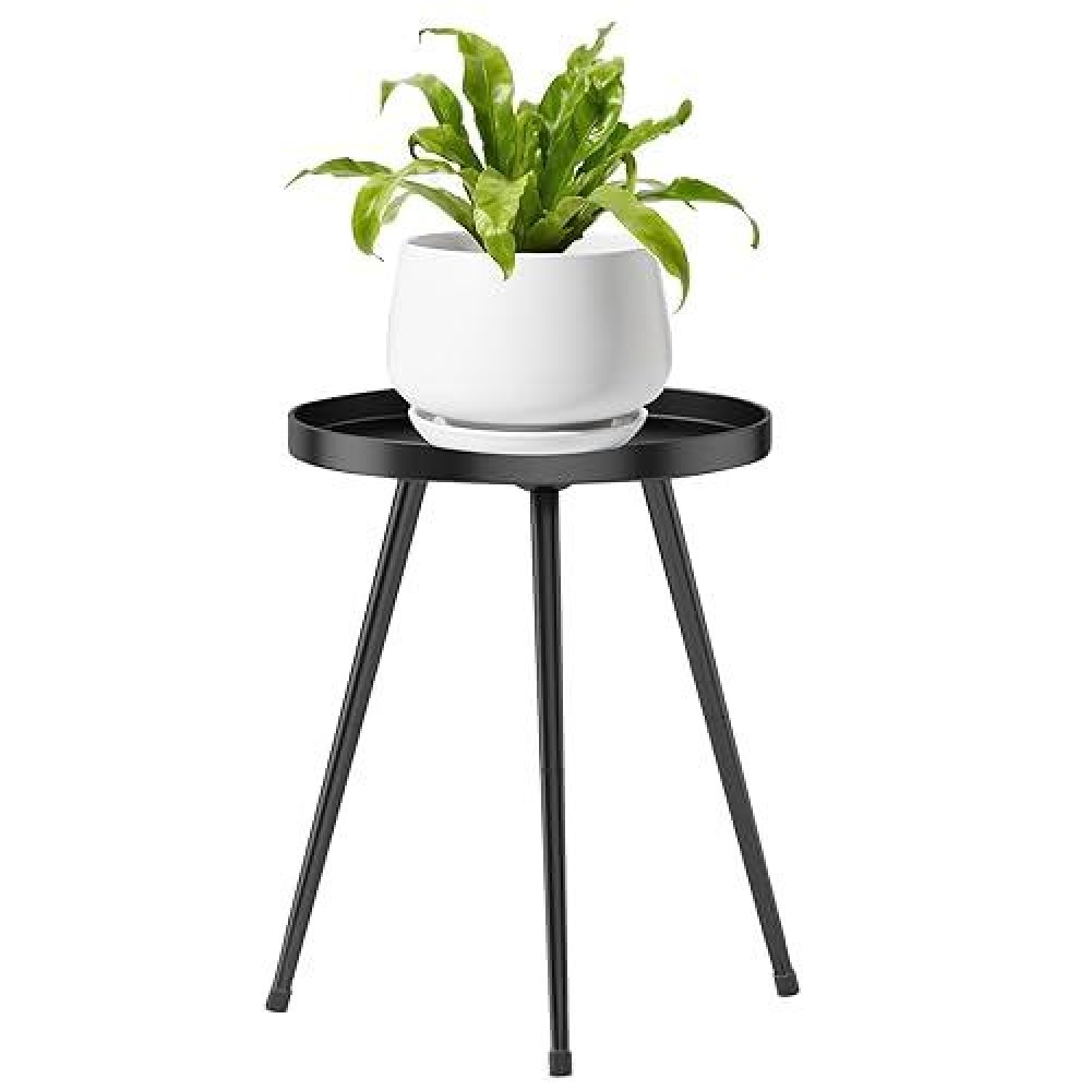 Plant Stand Indoor Outdoor Tall Metal Flower Pot Stands Heavy Duty Plant Holder Shelf Round Single Plant Table For Living