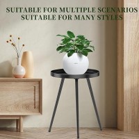 Plant Stand Indoor Outdoor Tall Metal Flower Pot Stands Heavy Duty Plant Holder Shelf Round Single Plant Table For Living