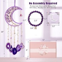 Amethyst Wind Chimes With Bracelet 26 Amethyst Crystal Suncatcher Wind Chime For Mom Mother Birthday Gifts For Mom Heartf