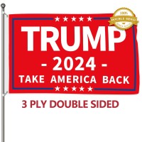 Probsin Trump 2024 Flag 3X5 Ft Decorations Outdoor Double Sided 3 Ply Red Take America Back Flag Heavy Duty Banner Party Supplie