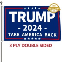 Probsin Trump 2024 Flag 3X5 Ft Decorations Outdoor Double Sided 3 Ply Blue Take America Back Flag Heavy Duty Banner Party Suppli