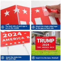 Probsin Trump 2024 Yard Sign With Metal H Stakes Double Sided 16 X 24 Trump Take America Back Red Signs Voted For Trump Outd