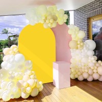 Arch Backdrop Cover 66Ft Wedding Arch Cover Spandex Fitted Arch Covers Stretchy Cardboard Chiara Backdrop Stand Fabric Yellow