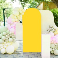 Arch Backdrop Cover 66Ft Wedding Arch Cover Spandex Fitted Arch Covers Stretchy Cardboard Chiara Backdrop Stand Fabric Yellow