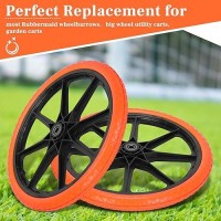 Upgraded 20X195 Flat Free Wheels Compatible With Rubbermaid Wheelbarrow Wheels 20 Flat Free Tires With 58 Bearing 34