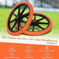 Upgraded 20X195 Flat Free Wheels Compatible With Rubbermaid Wheelbarrow Wheels 20 Flat Free Tires With 58 Bearing 34